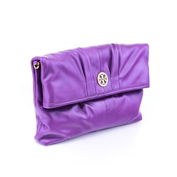 COPY - NWT Tory Burch Oversized Clutch Foldover Crossbody Bag Jewel Purple - Picture 6 of 11